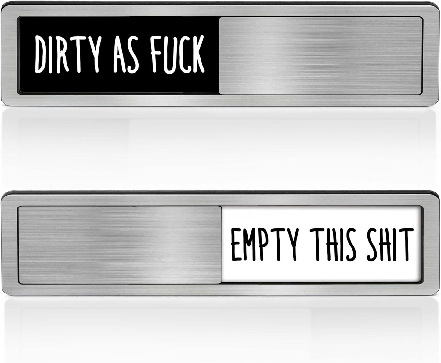 Dishwasher Clean Dirty Sign-Dishwasher Magnet Stainless Steel Clean Dirty Sign for Kitchen Organization Farmhouse Dishwasher Slide Indicator, Optional Adhesive Stickers