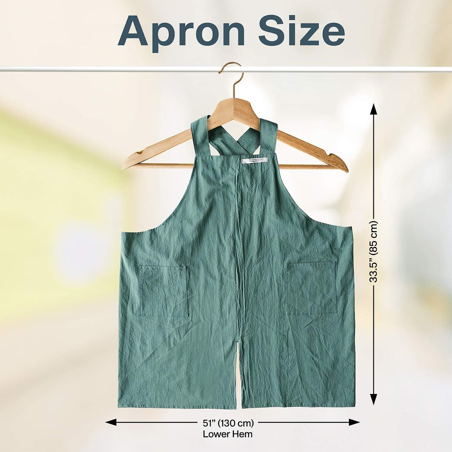 HANEE Cotton Aprons for Women and Men | Cross-Back Apron with Pockets