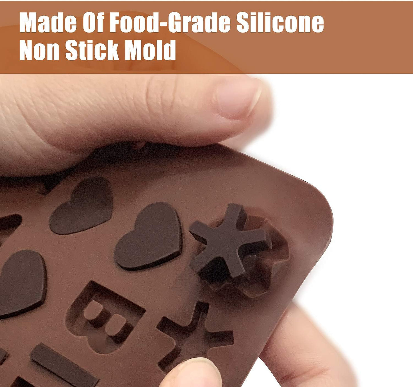 Walfos Silicone Letter Mold and Number Chocolate Molds - Non-Stick Letter Chocolate Mold, Made of Food Grade Silicone, BPA Free, Perfect for Cake Decoration, Candy, Chocolate, Birthday Party, Gummies