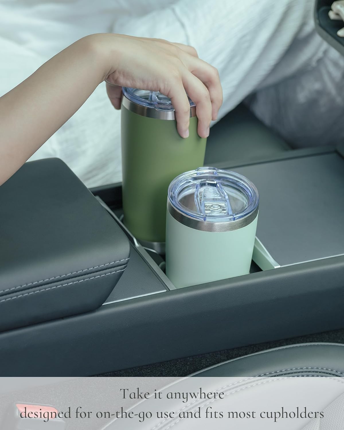 Travel Coffee Tumbler 20oz, 1 Pack Leakproof Travel Coffee Mug with Lid and Straw, Stainless Steel Double Wall Vacuum Insulated Tumbler for Hot/Iced Drinks (Textured Matte, Purple)