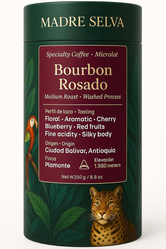 Colombian Specialty Pink Bourbon Coffee Whole Bean Medium Roast Arabica Gourmet Fresh Roasted Single Origin Premium Low Acid Exotic Notes Rich Aroma Smooth Flavor High Altitude Gift Ready 8.8oz 250g