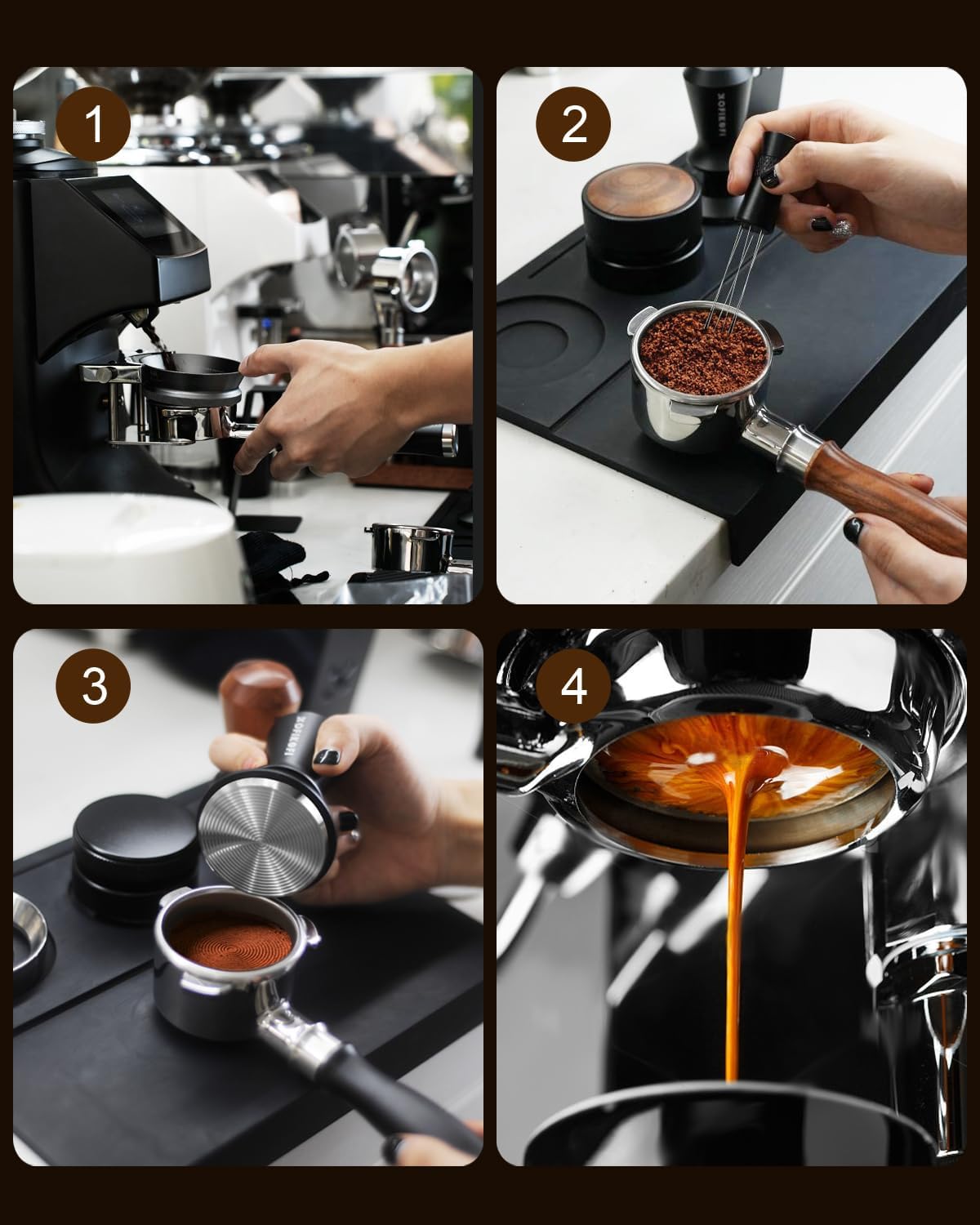 54mm Bottomless Portafilter, 3 Ears Bottomless Naked Portafilter Compatible with Breville/Sage Barista Express BES870/876/878/880/881/450/500/810/840, with Puck Screen and 18g Filter Basket