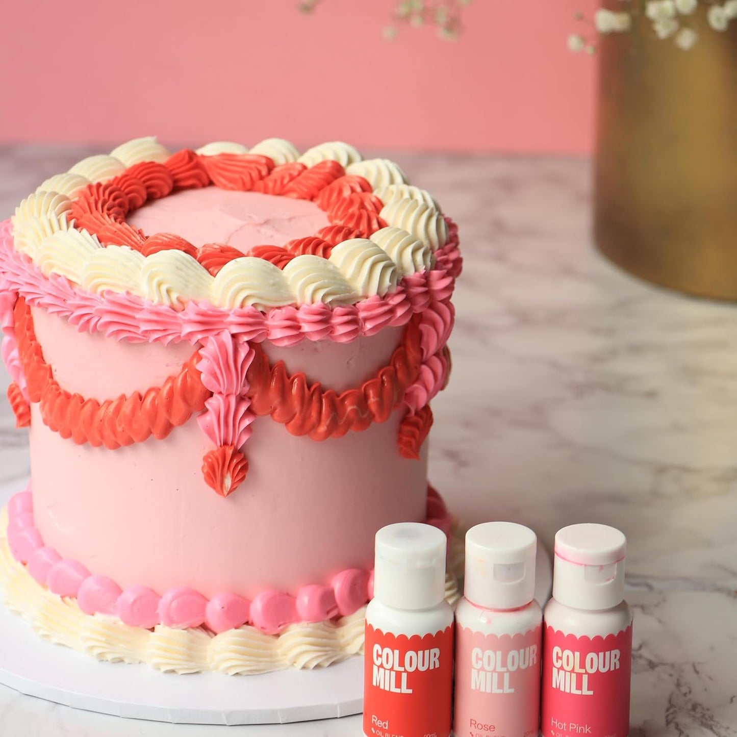 Colour Mill Oil-Based Food Coloring, 20 Milliliter Christmas Set Each of 3 Colors: Red, Green & White