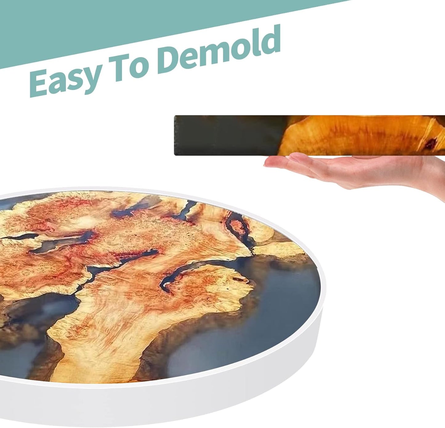 Extra Large Resin Table Mold 14 Inch Round Silicone Epoxy Resin Molds for River Table, DIY Crafts,Cutting Board, Desktop Decoration