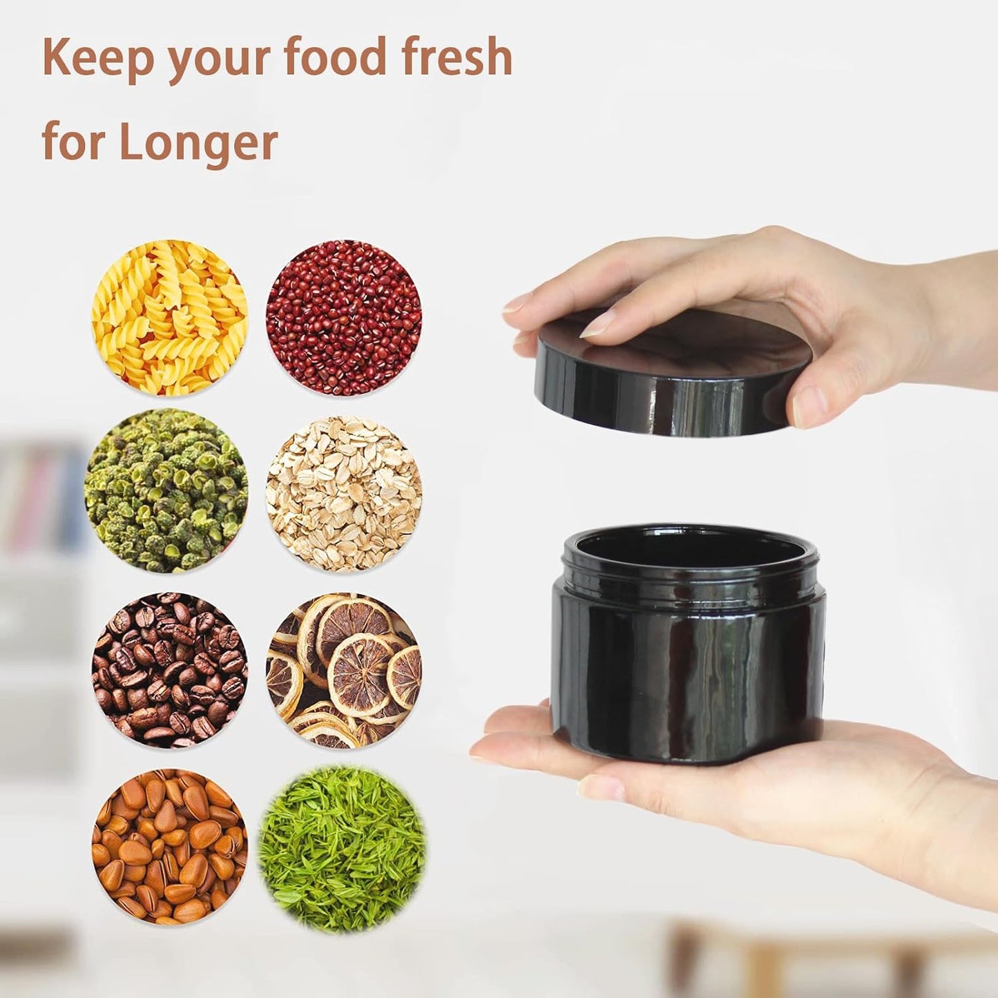 Black Glass Storage Jar 250ml Wide Mouth Airtight UV Protection Container for Spice Coffee