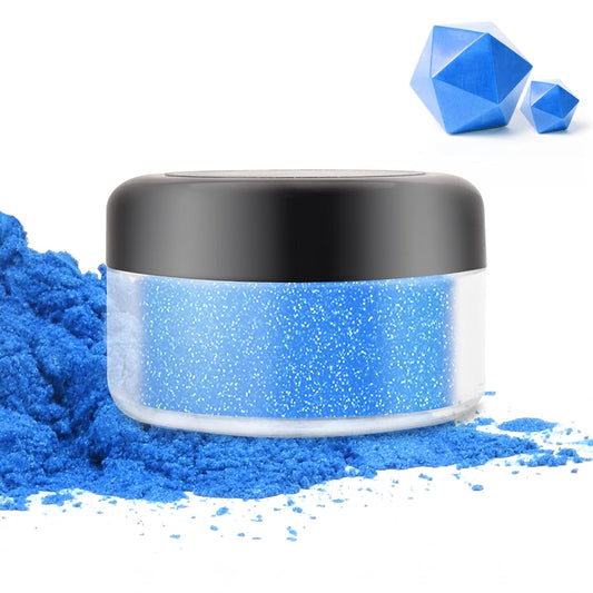 Edible Glitter - 10g Luster Dust Edible Food Grade Coloring Glitter for Cake Decorating, Baking, Drinks - Shimmer Dust Powder, Metallic Color Dusting Powder for Icing, Fondant, Candy, Cookie (Blue)