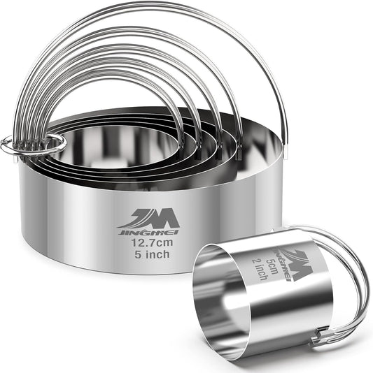 Biscuit Cutter Set for baking 2inch 2.5inch 3inch 3.5inch 4inch 5inch large size Round Cookies Cutter with Handle Professional Baking Dough Tools 6pcs set