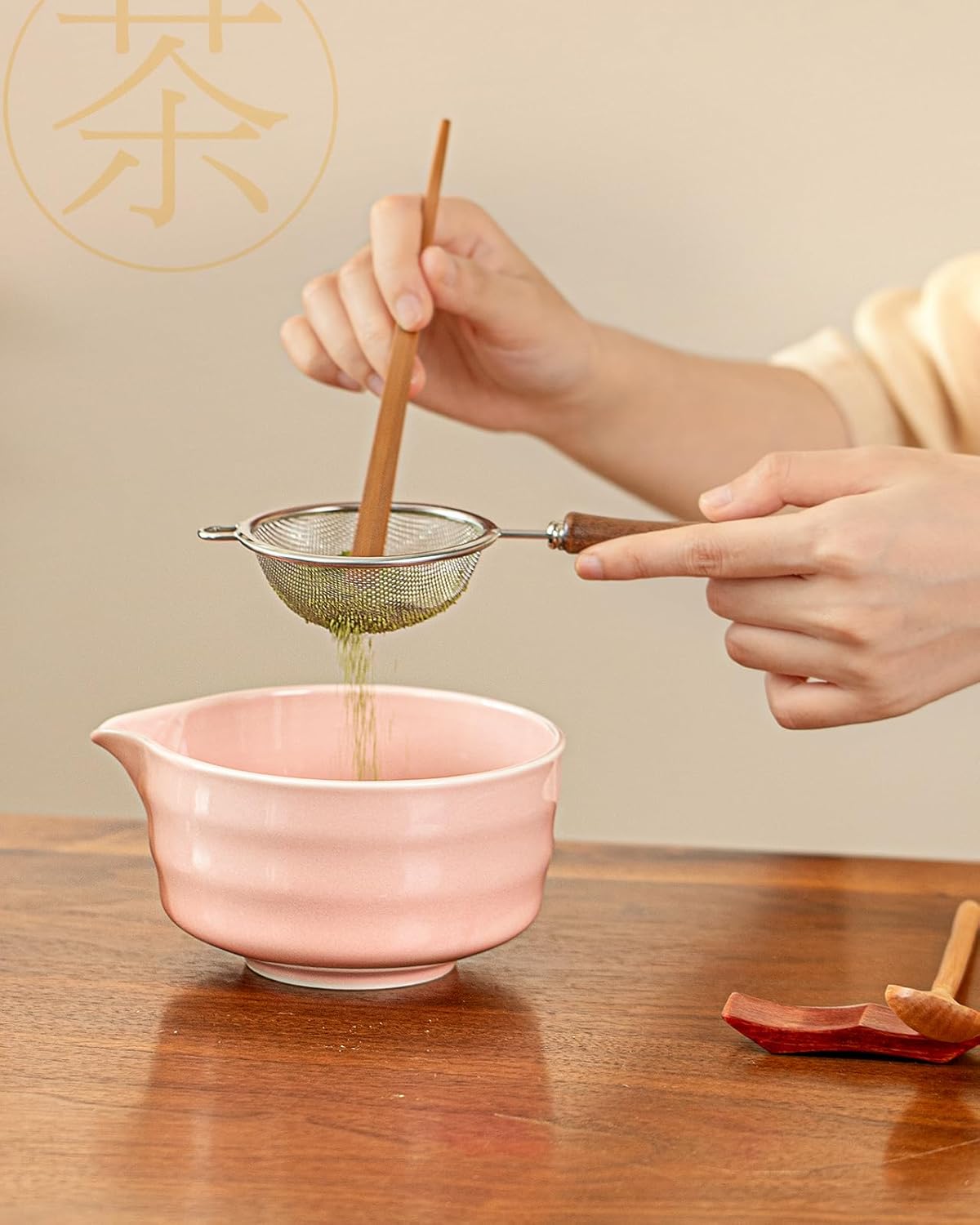 Artisan Matcha Whisk Set - 8 Pcs Premium Matcha Set with Bowl (Chawan), Bamboo Whisk & Tools | Matcha Kit for Making Breakfast/Latte | Gift for Matcha Lovers (Sakura Pink)