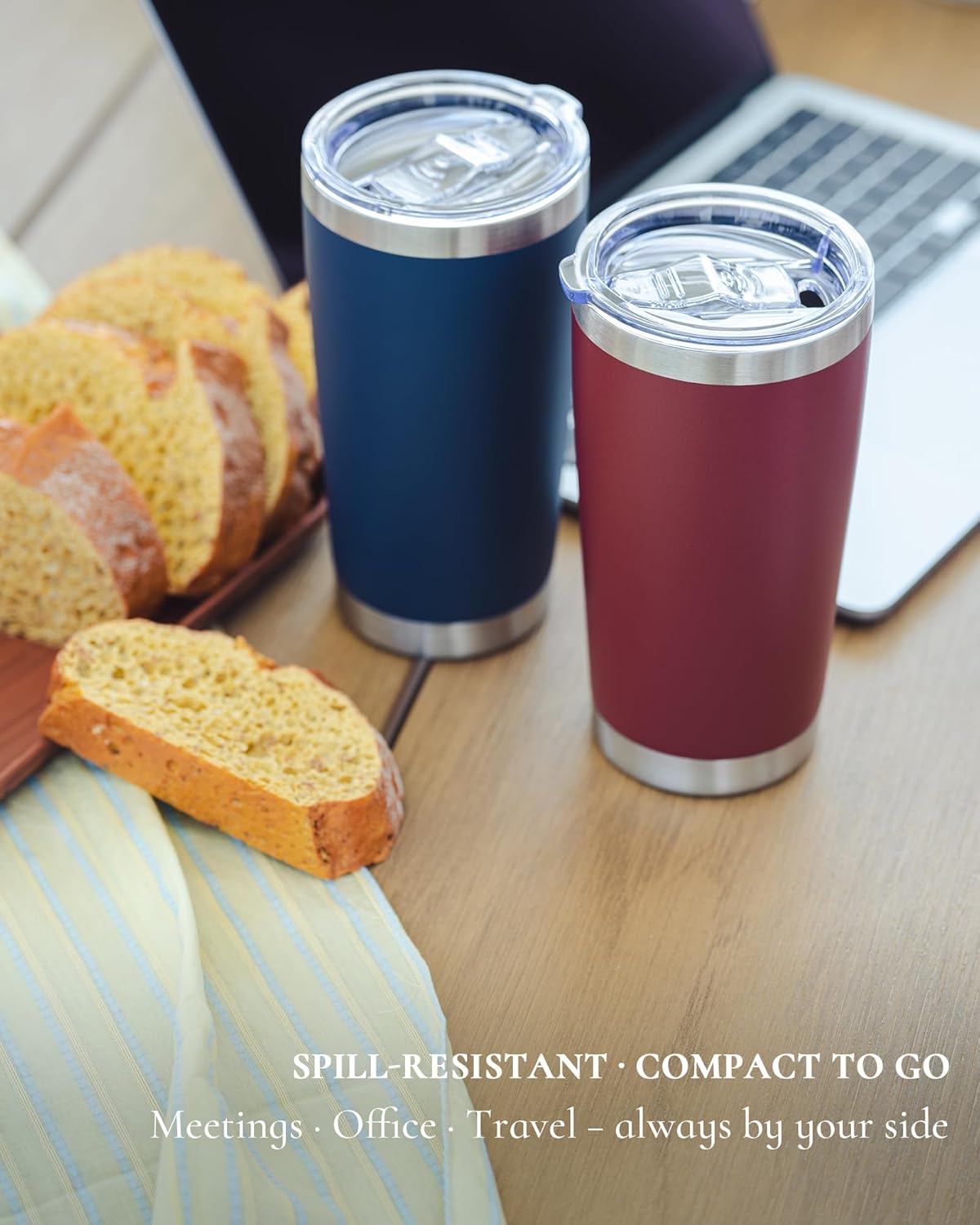 Travel Coffee Tumbler 20oz, 12 Pack Leakproof Travel Coffee Mug with Lid and Straw, Stainless Steel Double Wall Vacuum Insulated Tumbler for Hot/Iced Drinks (Textured Matte, Soft Pink)