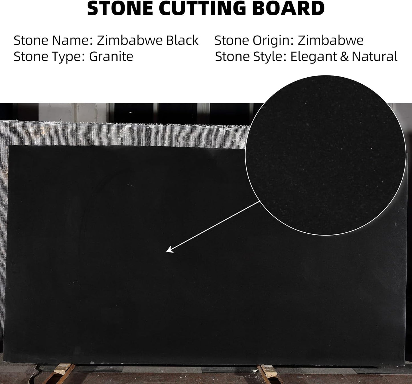 Koville African Natural Marble Cutting Board for Kitchen, 11inch Round Hand Crafted Marble Slab for Cheese, Charcuterie, Pastry Board - Wedding Gift, House Warming Gift(Zimbabwe Black)