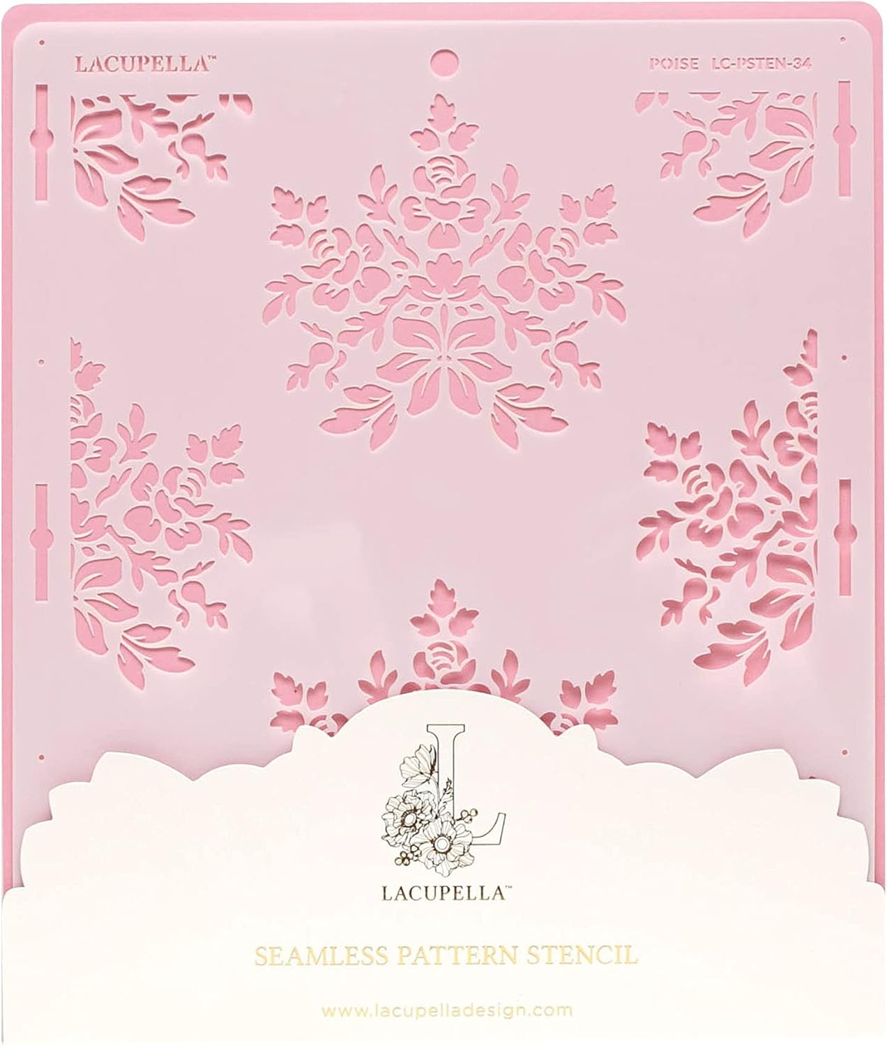 Cake Decorating Stencil for Tall Buttercream Cake, Royal Icing, Ganache, Paint, Airbrush (Poise)