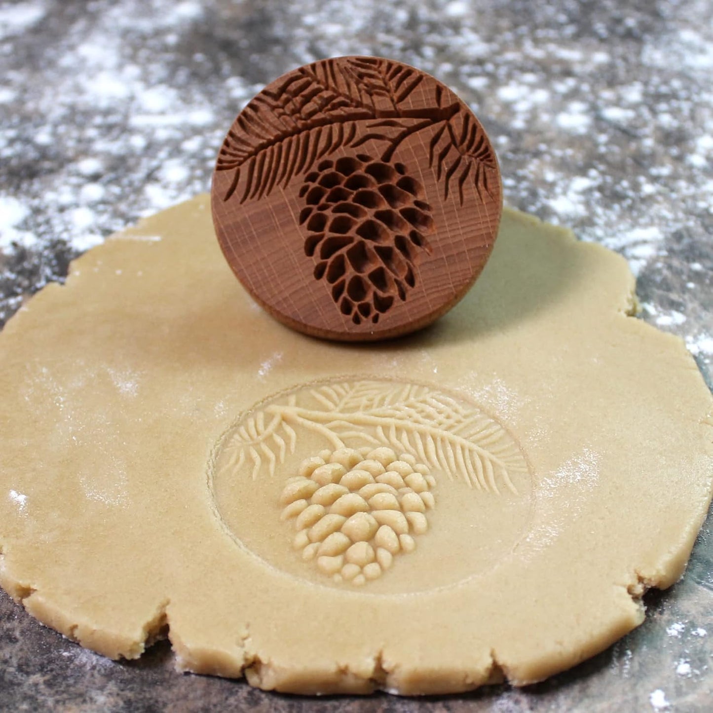 Wood Cookie Stamp, 2.5 Inch (Pine Cone CS-21)