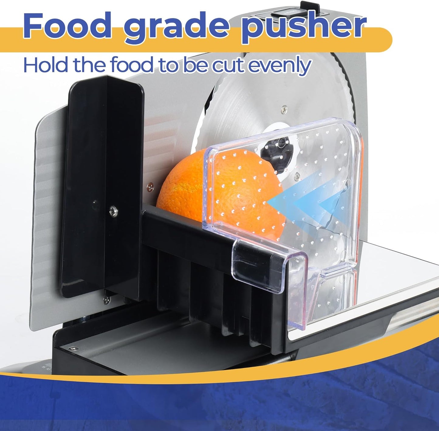 Meat Slicer 200W for Home Use, 2 Removable 7.5" Stainless Steel Blades, Electric Food Slicer with 0-18mm Adjustable Thickness, Child Lock, 1 Tray, and 1 Towel