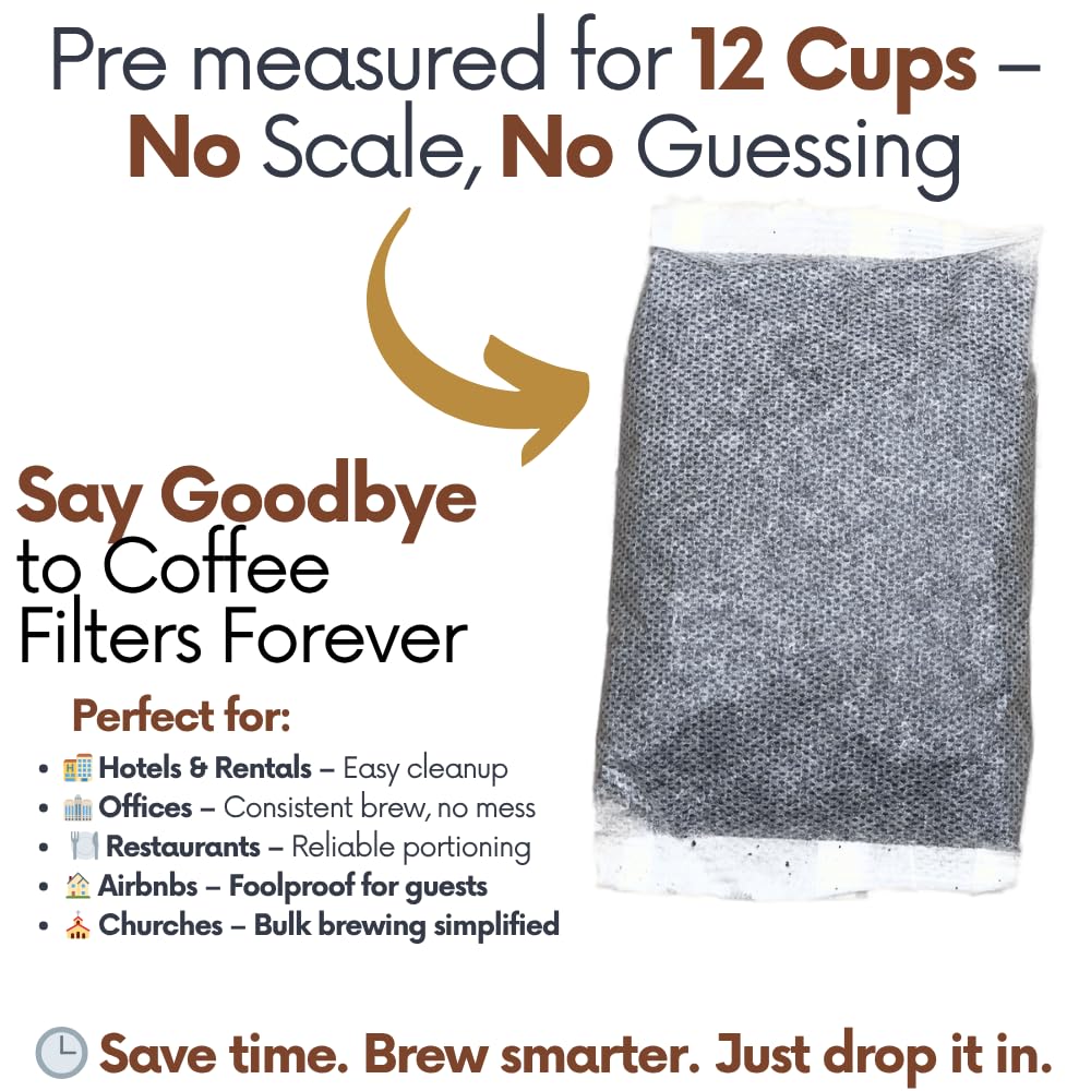 Ground Flavored Coffee In Filter Packs | Salted Caramel | Medium Roast Low Acid Mold Free Pouches | Bulk Packets Gourmet Bags for 10-12 Cup Drip Maker | Highest Rated Individual Premeasured Coffee