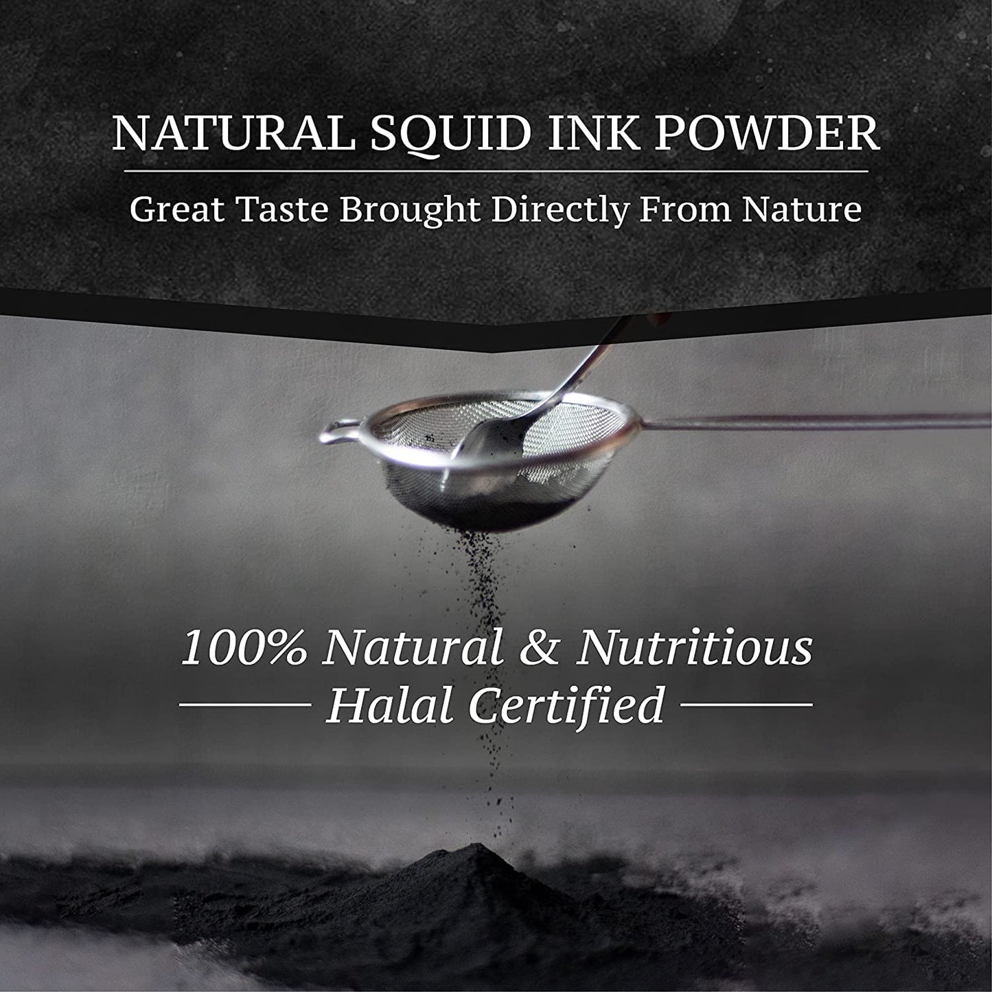 Black Hut Squid Ink Powder, Food Coloring for Rice Noodles Pasta Spaghetti Risotto, Nero Di Seppia, Tinta de Sepia, Halal Certificate, Contains Molluscs, 1.76oz / 50g (Pack of 1)