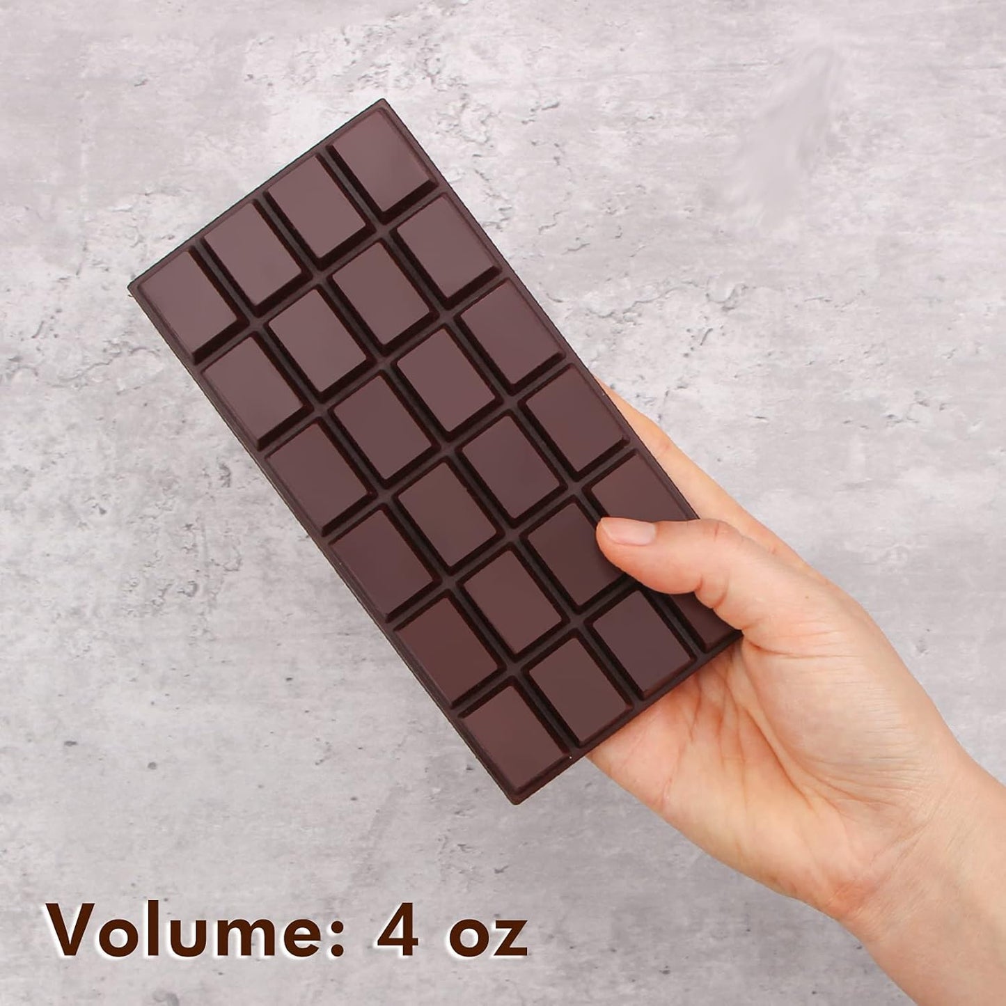 Webake Chocolate Bar Mold Silicone Break-Apart Candy Bar Molds 2 Pack for 4 Ounce Chocolate Chunk Protein Energy Bar Jumbo Chocolate Candy Bar, Easy Release Candy Molds Baking Pan