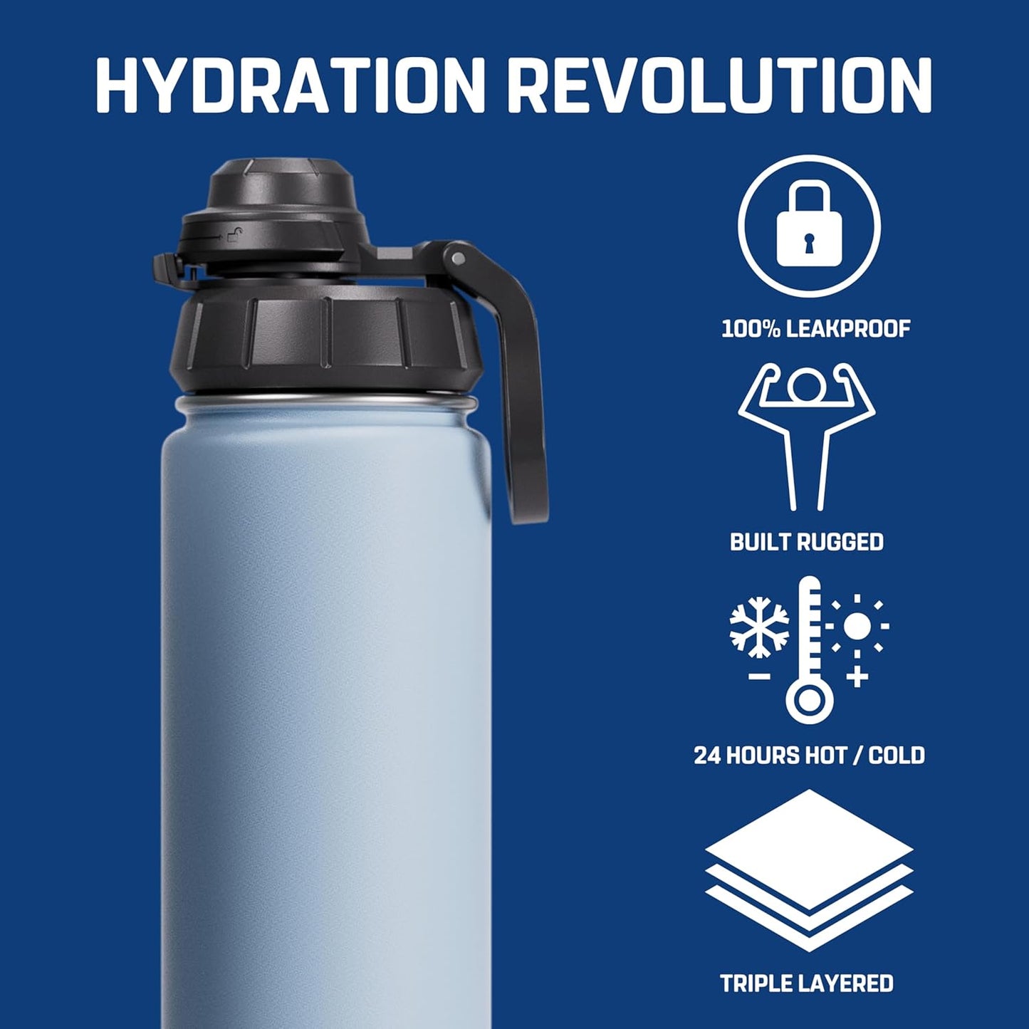 Vessence Tea Infuser Bottle - 24 Oz Insulated Loose Leaf & Fruit Infuser Bottle | Leak Proof with FlowSip Lid