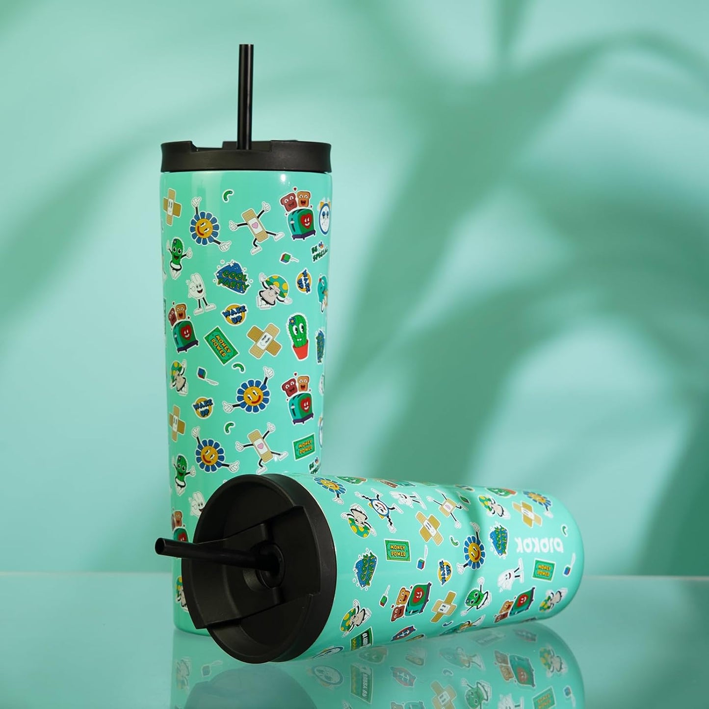 BJPKPK 34oz Insulated Tumbler With lid And Straw Stainless Steel Tumblers Travel Coffee Mug Reusable Thermal Cup,Hawaii Fruits Yellow