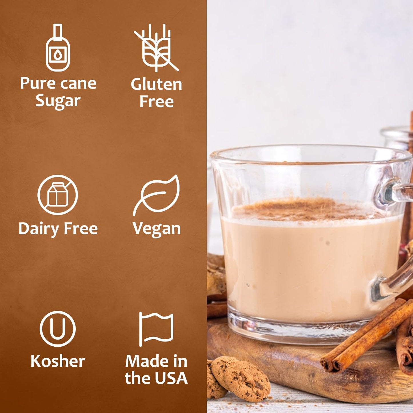 Syruvia Cinnamon Oatmeal Cookie Syrup - 25.4 fl oz. Kosher and Gluten-Free. Ideal for Enhancing Drinks, Sodas, Shakes, Desserts, and More.