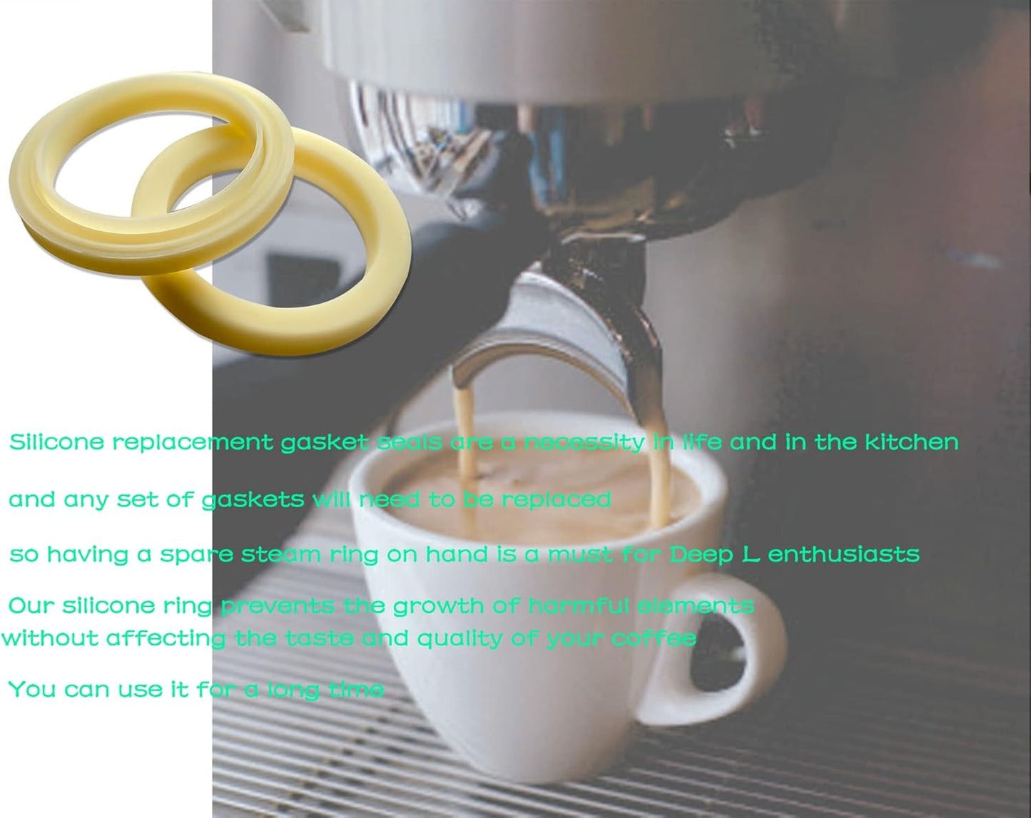 54mm Silicone Steam Ring, Grouphead Gasket Replacement Part for Breville Espresso Machine 878/870/860/840/810/500/450/ Sage 500/870/875/880/810/878 (2 Pack)