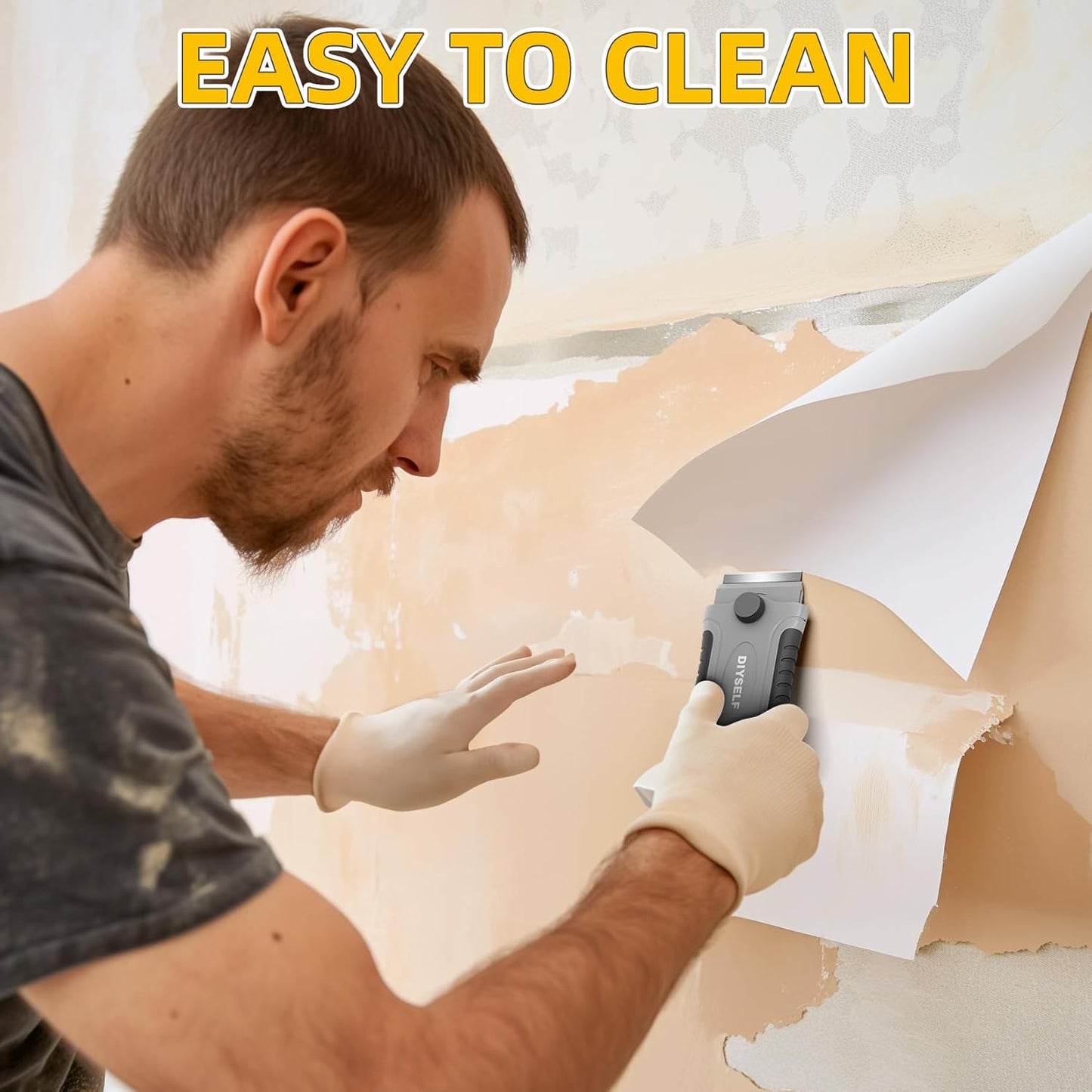 DIYSELF Razor Blade Scraper, 1 Pack Razor Scraper with 15 Razor Blades, Ergonomic Handle, Scraper for Cleaning Glass Stove Top, Windows, Razor Scraper Tool for Oven Door, Cooktop