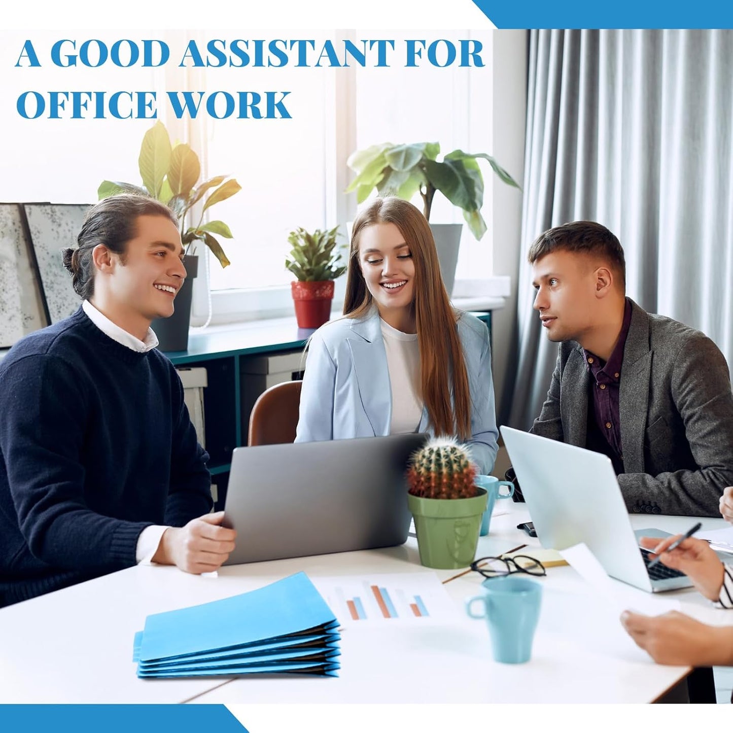 24 Pcs Classification Folders Letter Size, Back to School Supply for Teacher, Student, 1 Divider Pressboard File Folder Bulk with 2 Fasteners, 3.5 Inch Expanding File Organizer (Blue)