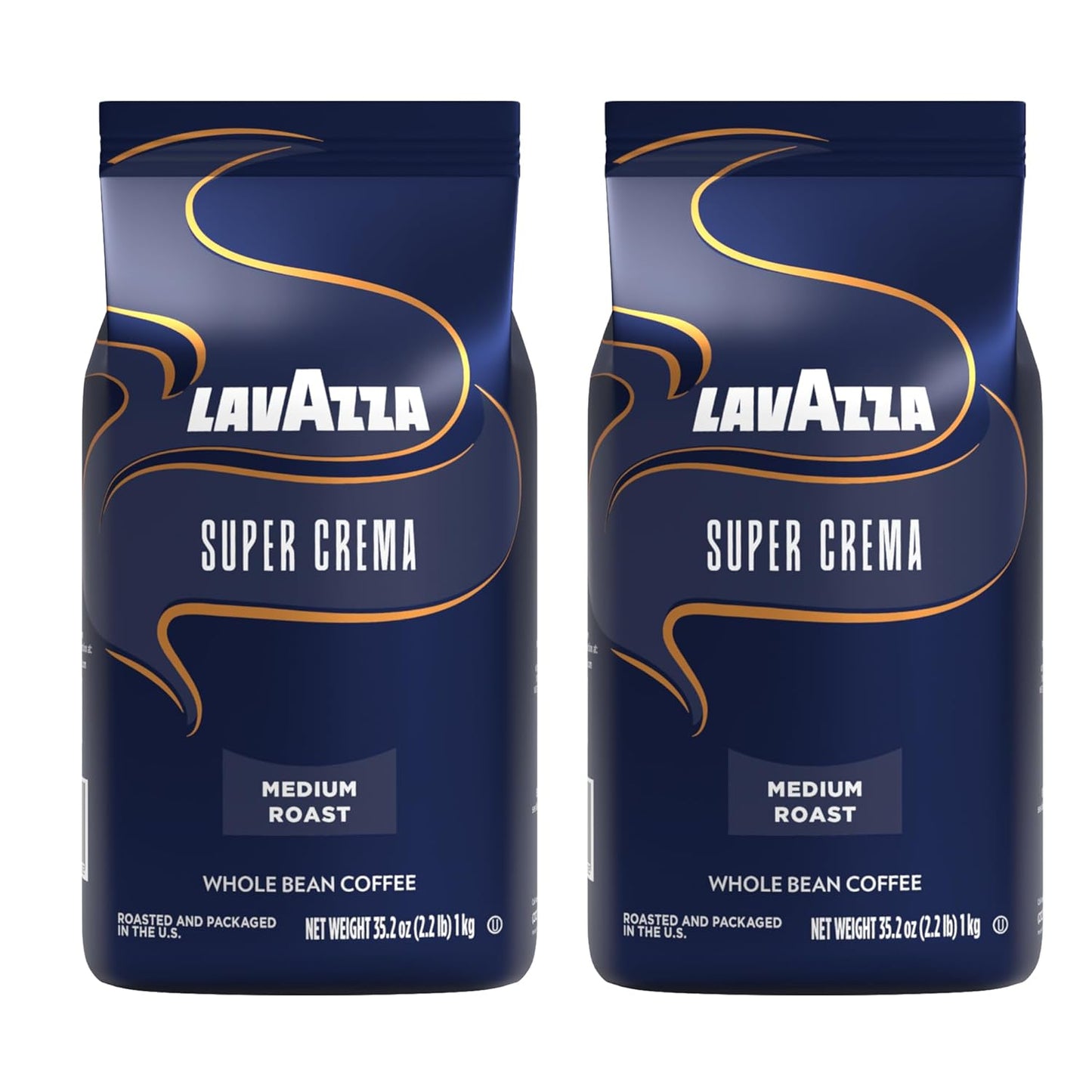 Lavazza Super Crema Espresso - Whole Bean Coffee, 2.2-Pound Bag 2 Pack (Packaging May Vary)