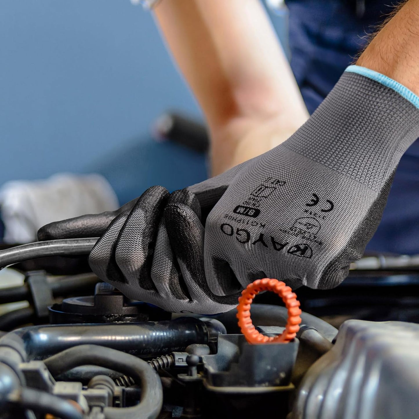 KAYGO Safety Work Gloves PU Coated, 60 Pairs, KG11PB, Seamless Knit Glove with Polyurethane Coated Smooth Grip on Palm & Fingers, for Men and Women (Small, Gray)