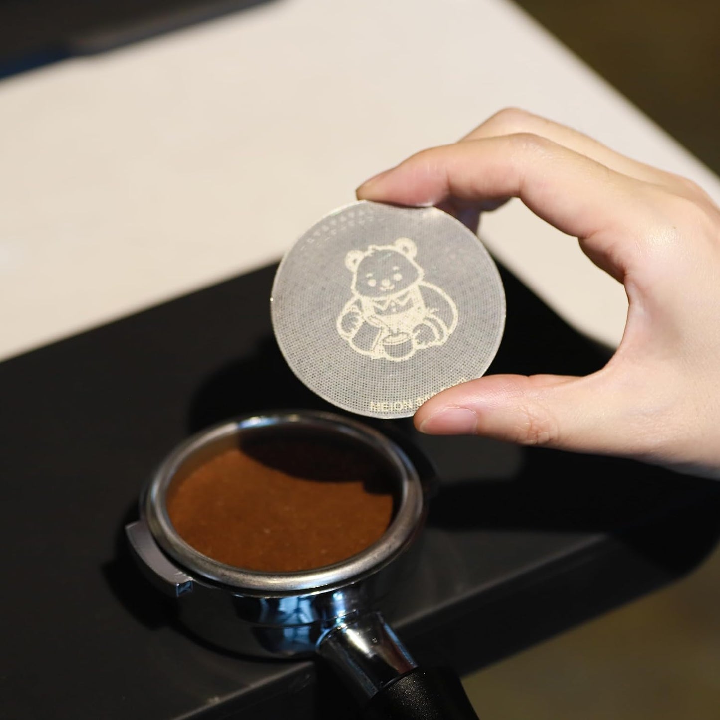 MEION 58mm Bottomless Portafilter&Puck Screen Kit Compatible for Gaggia 58mm, fit Gaggia Carezza, Gaggia Cubika Plus, Gran Gaggia Deluxe（Black）