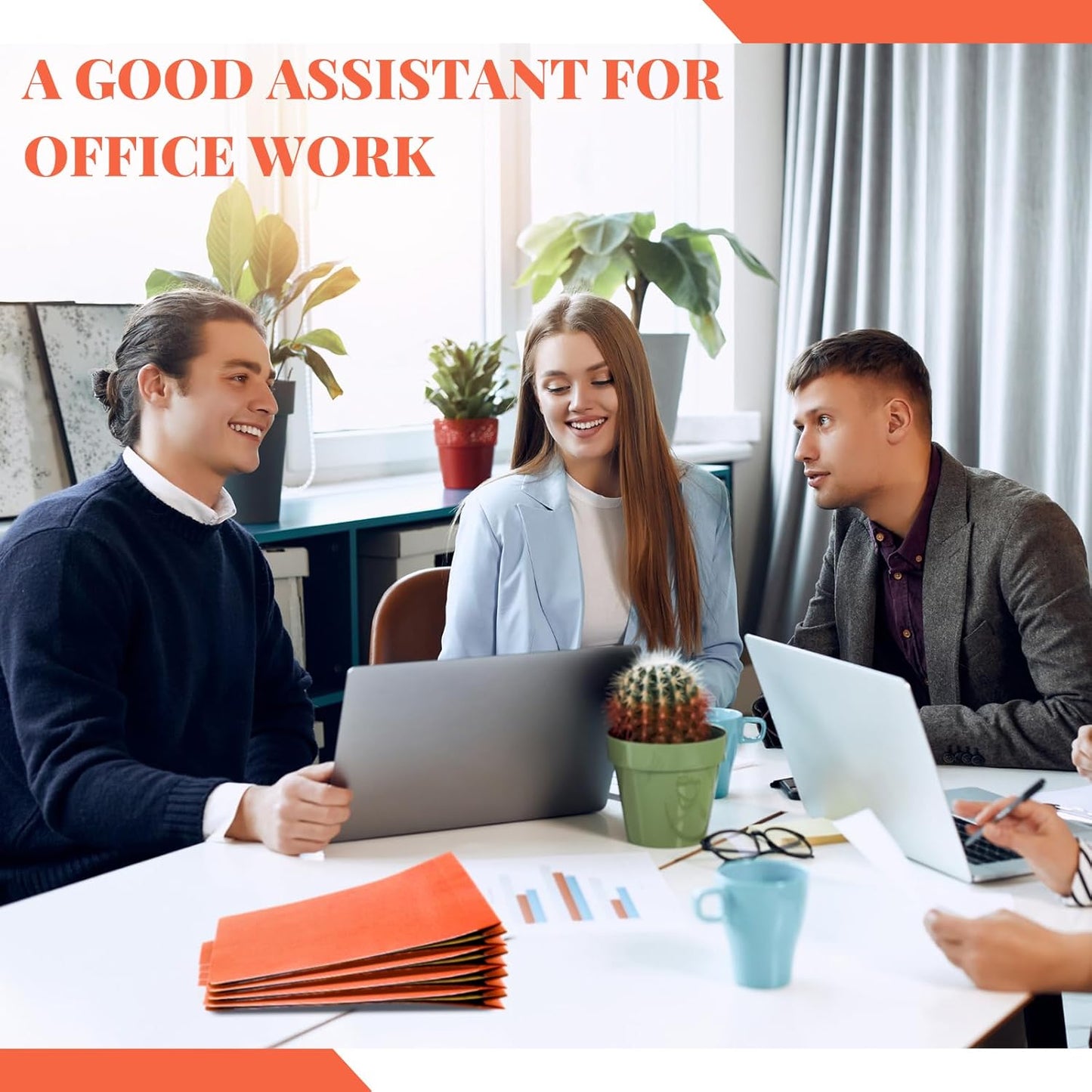 48 Pcs Classification Folders Letter Size, 2 Divider Pressboard File Folders with 3. 5 Inch Expansion, 2 Prongs Fastener, Heavy Duty Office File Organizers for Teachers, Medical (Orange)