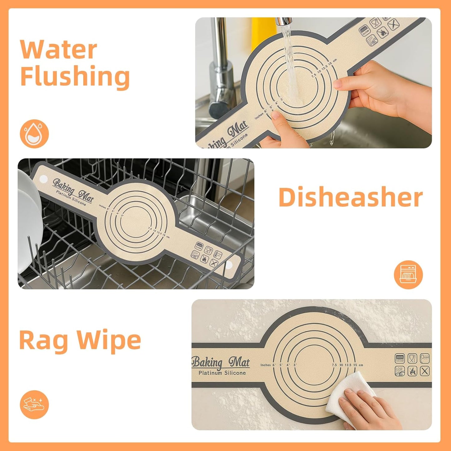 Silicone Bread Sling for Dutch Oven Baking, 2 PCS Easy Clean and Reusable Sourdough Silicone Baking Mat with Long Handles, Non Stick, Easy to Transfer Sourdough Bread, Grey