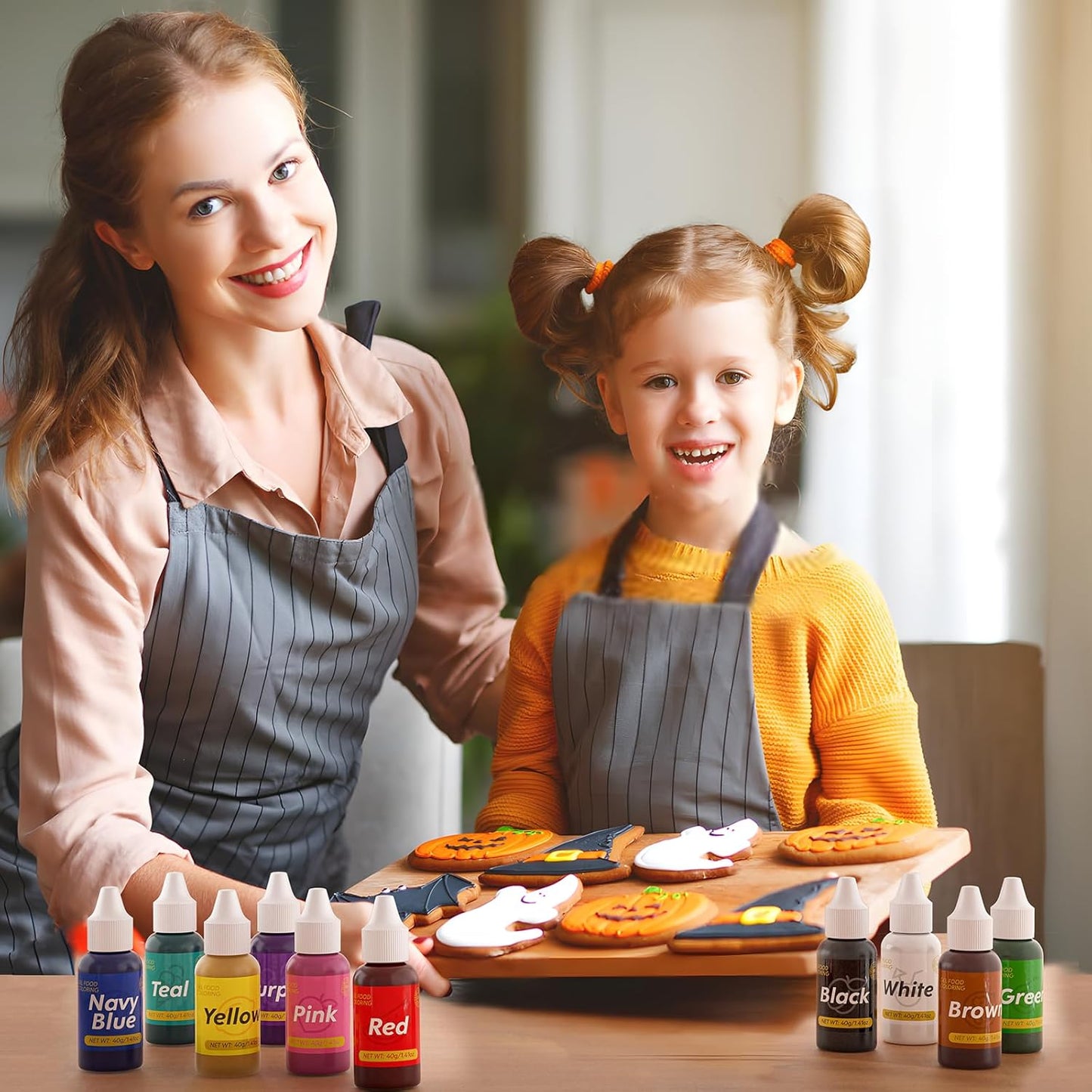 Gel Food Coloring for Cake Decorating - 40g Concentrated Assorted Edible Colors - Vibrant Tasteless Food Dye Professional-Grade Dye for Easter Eggs Fondant Cookies Frosting Royal Icing Baking - Red