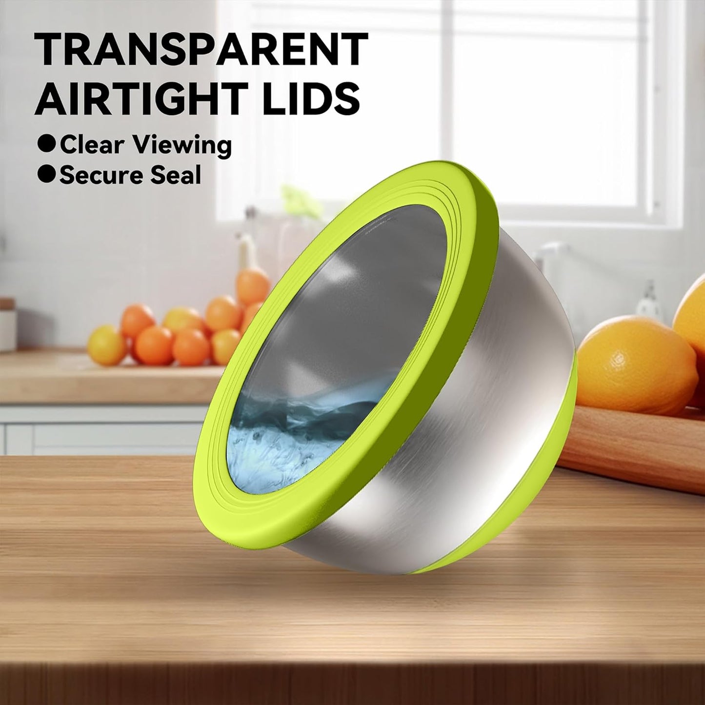 Stainless Steel Mixing Bowls with Lids – Set of 5 Large Nesting Metal Bowls for Kitchen, Baking, Cooking, Food Prep & Storage, Non-Slip Base, Dishwasher Safe, Multicolor