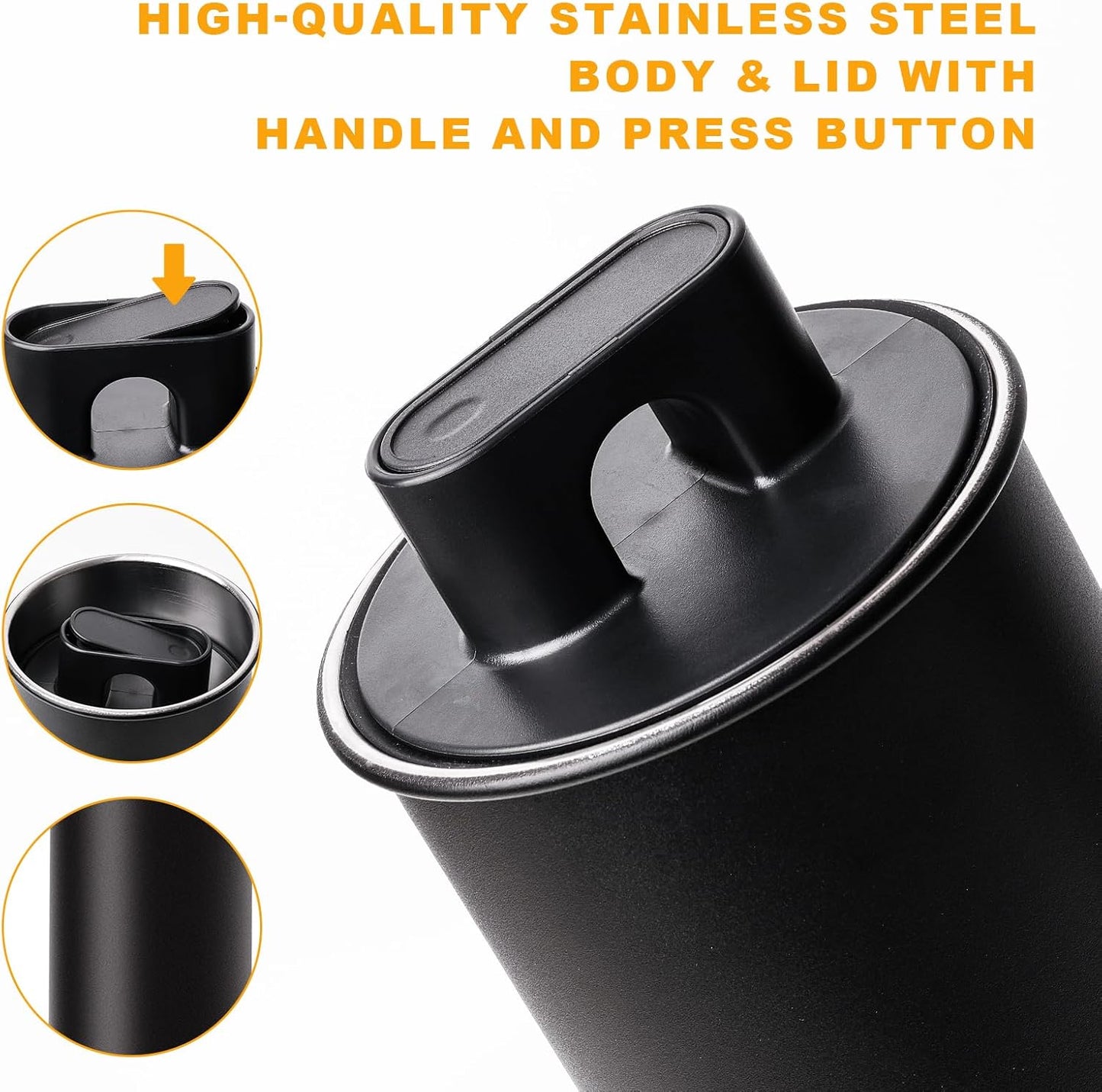 Vacuum Coffee Canister, 67oz Air Seal for Coffee Bean Storage, Stainless Steel Food Storage Container, Preserves Freshness Longer, Airtight Coffee Storage for Grounds & Whole Beans