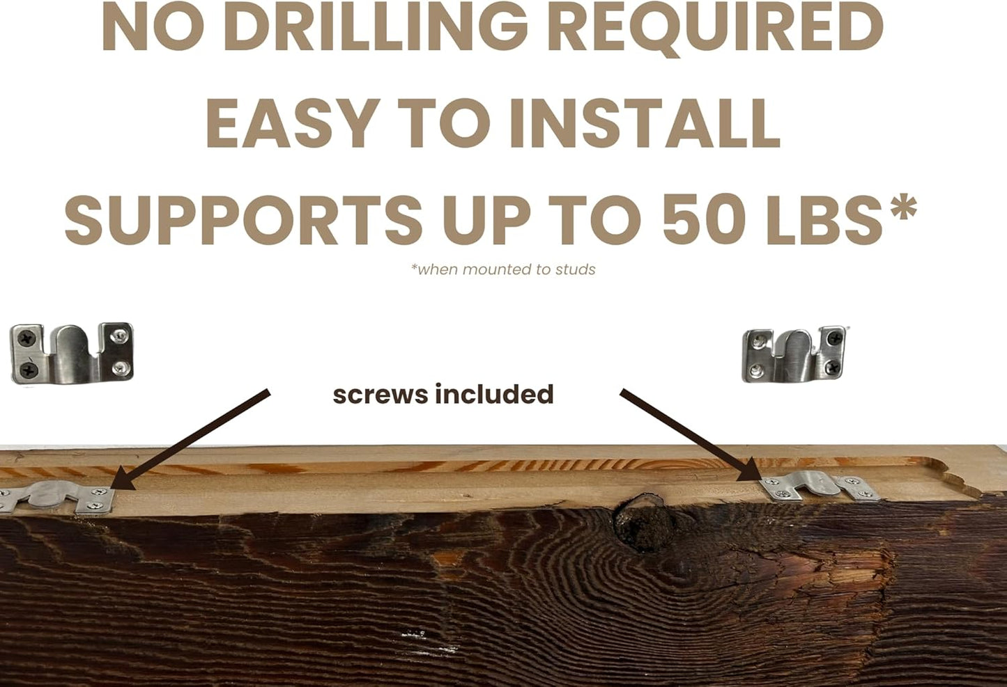 Modern Timber Craft Reclaimed Wood Floating Wall Shelf | Solid Rustic American Barnwood, Floating Shelf Brackets | 2.75" Thickness | 30" L x 8" D, Early American, Planed and Sanded, 2 Pack