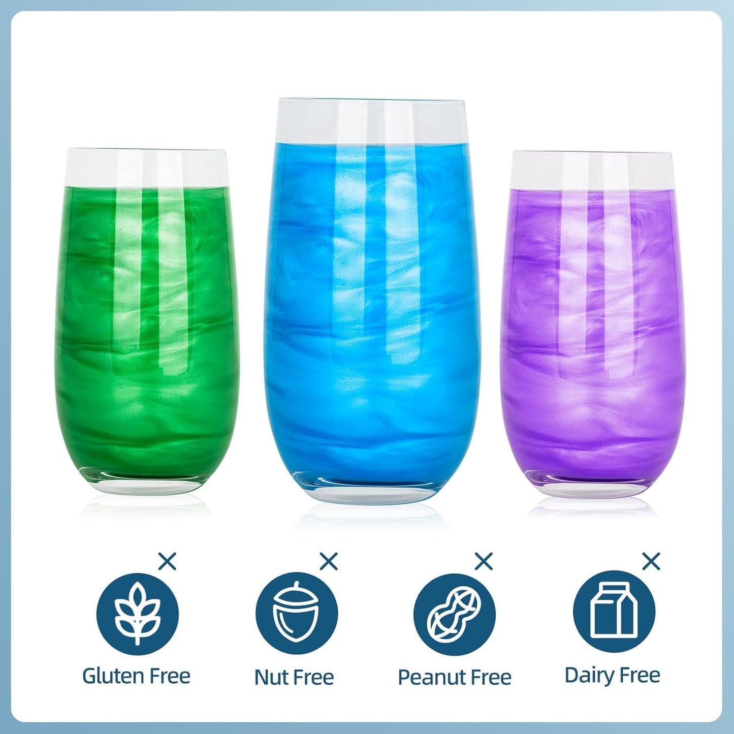 Edible Glitter Set - Luster Dust Edible Set 4 Metallic Colors - Food Grade Coloring Glitter Shimmer Dust Powder for Cocktail, Wine, Cake Decorating, Drinks, Candy, Baking, Cookie, Fondant - 5g Each