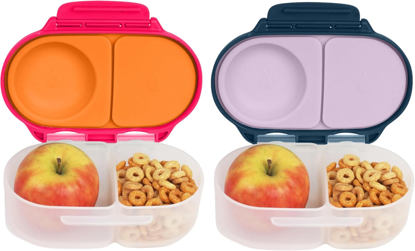 b.box Snack Box (2-pack) Reusable Snack Containers with Lids – Bento Box for Kids & Toddlers, Leakproof Lunch Box, BPA-Free and Dishwasher Safe Snack Container (S'shake + Indigo Rose, 1 3/4 Cup)