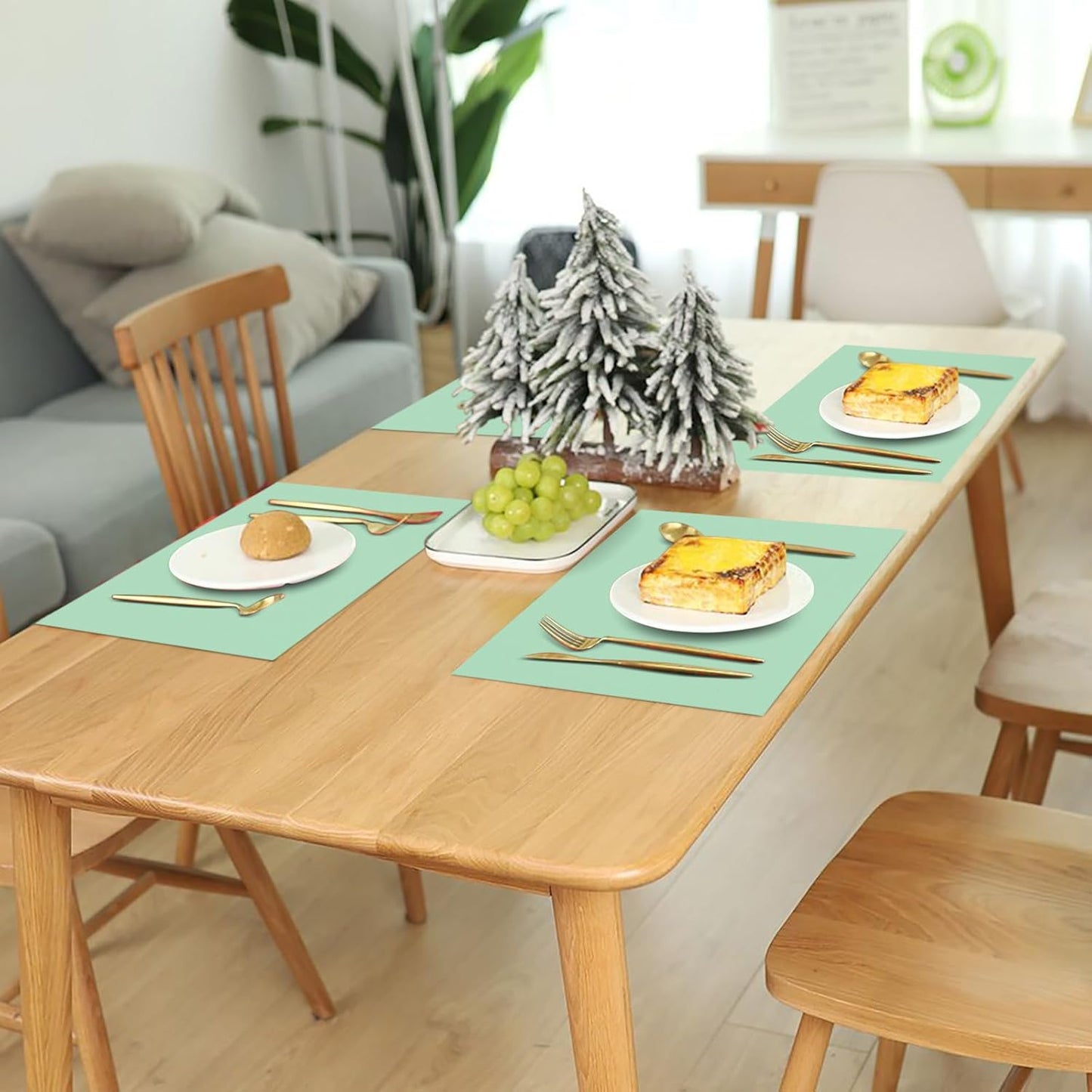 Silicone Mats for Kitchen Counter, Nonslip Silicone Mats for Crafts Countertop Protector Heat Resistant Mat (Light Green, 78.7"L x 15.7"W)