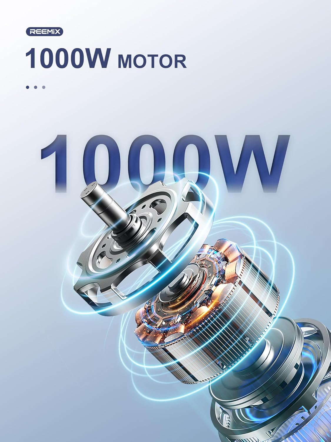 5-in-1 Hand Immersion Blender, 1000W Handheld, Copper Motor Stainless Steel Blade Stick, Mixing Beaker, Food Processor, Whisk, Milk Frother for Smoothies Puree Baby Food (Black)