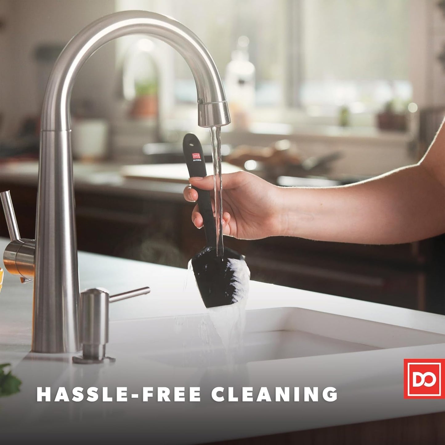 DI ORO Silicone Spatula - 600°F Heat-Resistant Rubber Kitchen Spatula for Baking, Scraping, & Mixing - BPA Free Nonstick Cookware Safe Flexible Utensil for Cooking - Seamless & Dishwasher Safe (Black)