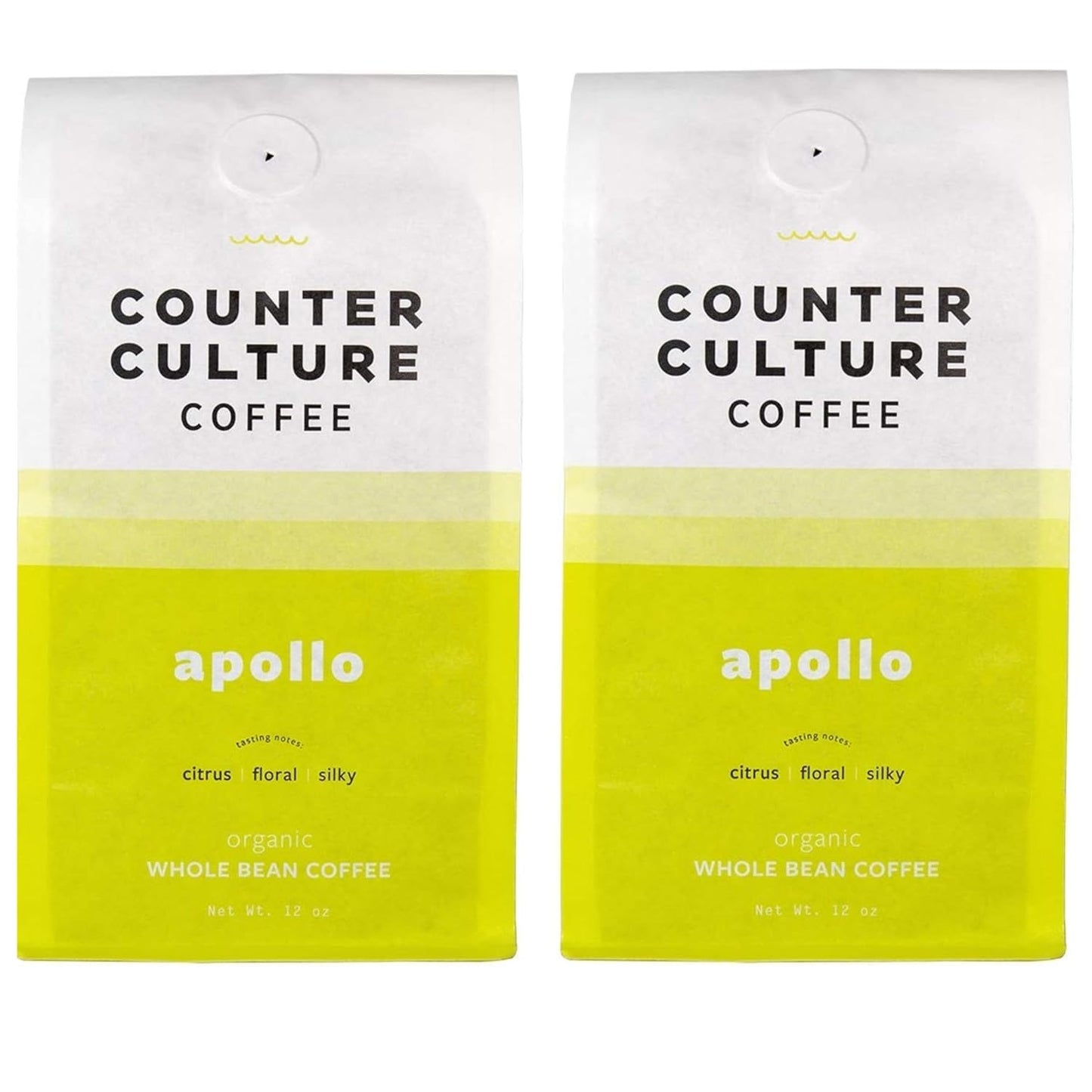 Counter Culture Coffee - Fresh Roasted Certified Organic Whole Bean Coffee (Kosher) (Apollo Double Pack)