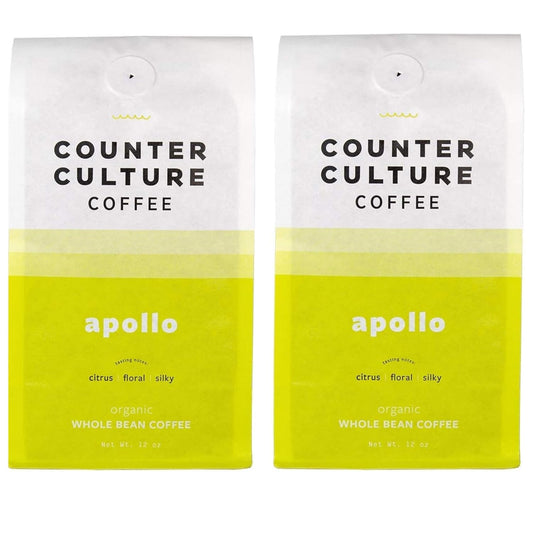 Counter Culture Coffee - Fresh Roasted Certified Organic Whole Bean Coffee (Kosher) (Apollo Double Pack)