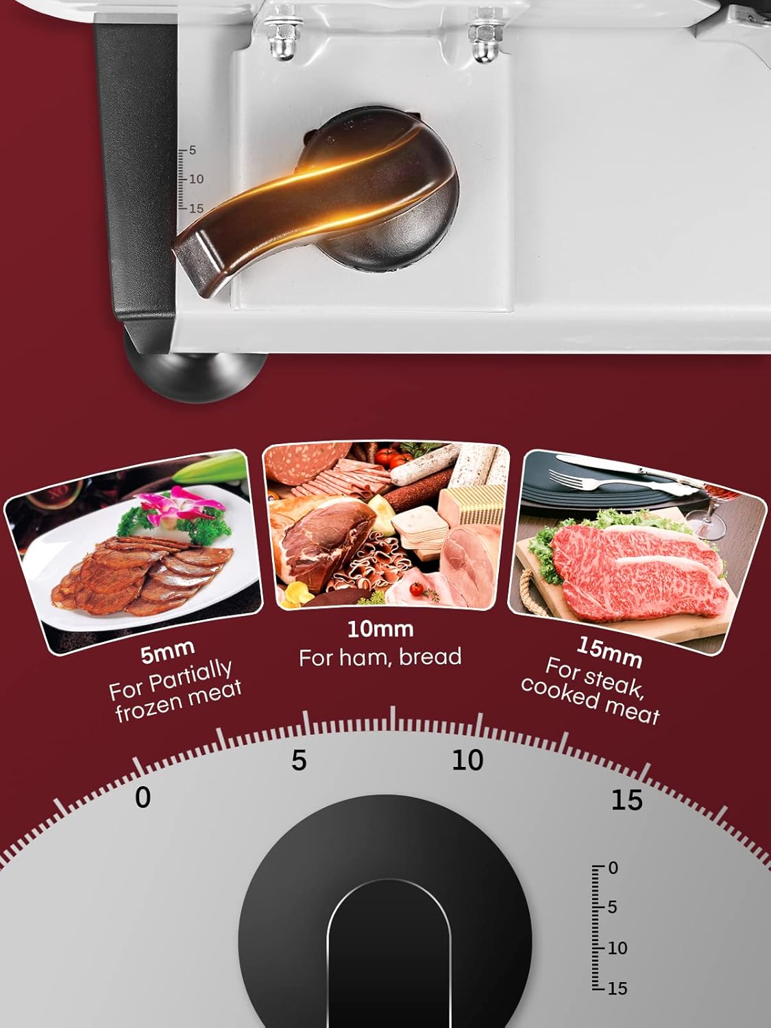 FOHERE 200W Meat Slicer Machine for Home, Electric Food Slicer with Two 7.5" Sharp Stainless Steel Blade(Serrated + Smooth) 0-15mm Precise Thickness Deli Meat Slicer for Bread Fruit Vegetable(Silver)