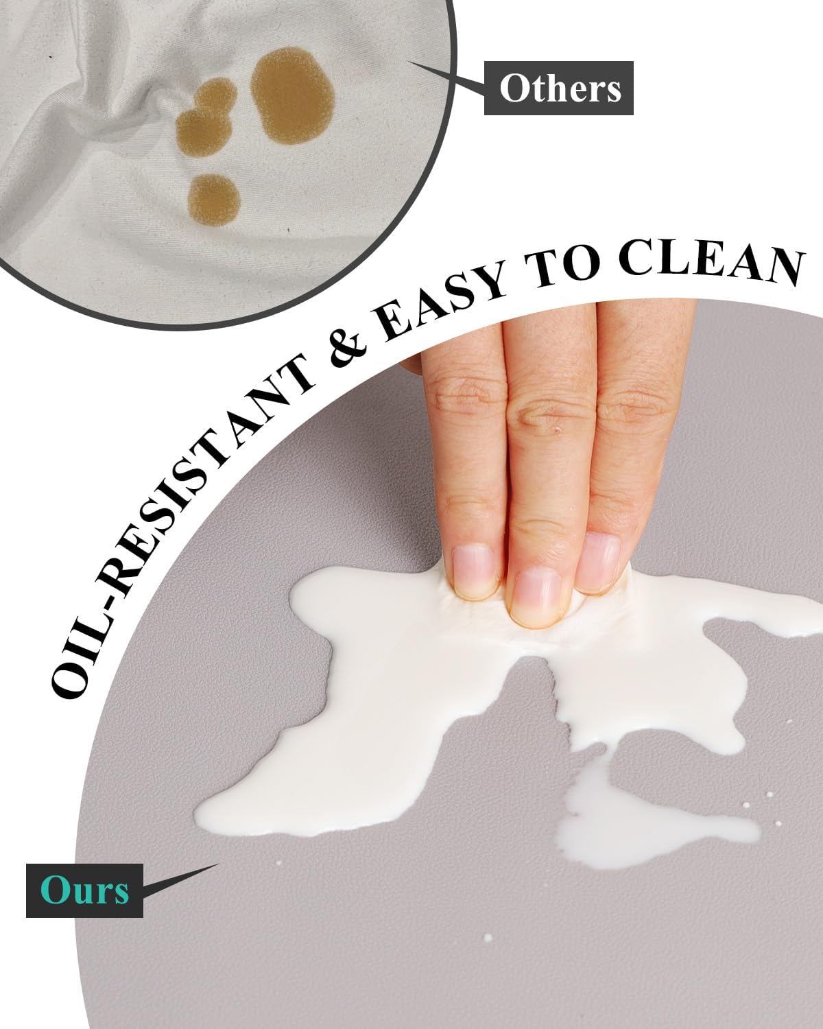 Light Gray Plastic Table Cover Protector, 36" x 54" Waterproof Easy Flat PVC Desk Pad Mat, 1.5mm Thick Rectangle Vinyl Table Top Protector for Dining Room Table, Office, Dresser