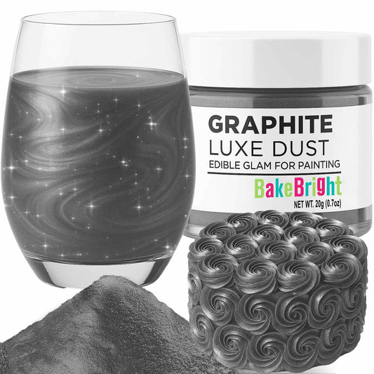 Bulk (20g) Black Luster Dust Edible Cake Decorations, Edible Black Dust for Cakes, Black Edible Luster Dust for Cupcake Decorations, Cake Drip, Black Fondant for Cakes and Black Edible Paint