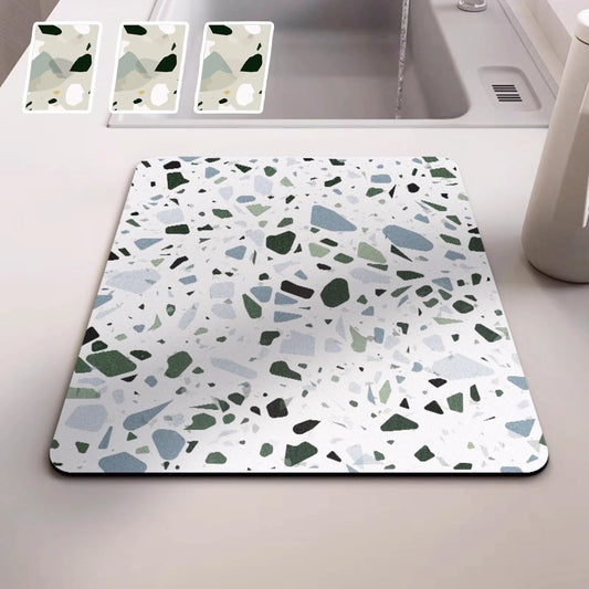 Dish Drying Mat - Absorbent Countertop Mat for Coffee Maker, Expresso Machine, Kitchen Use (02,20''×32'')