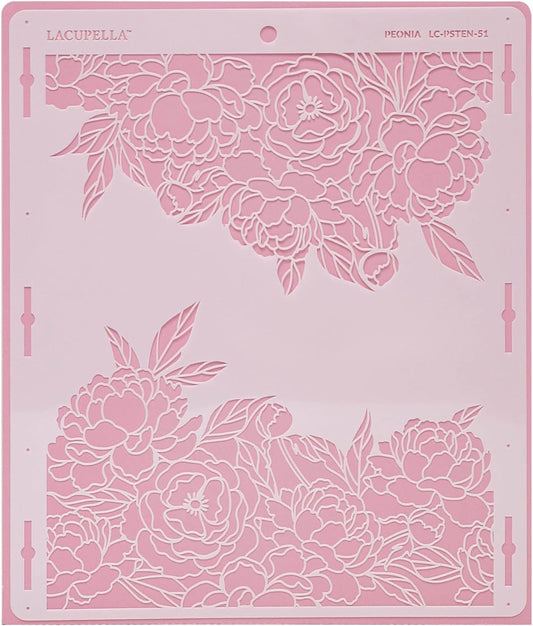 Large Cake Decorating Stencil (PEONIA) Peony Flower Pattern