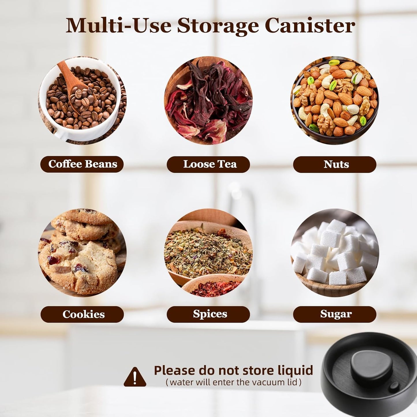 Vacuum Glass Jar with Airtight Lid,27floz/800ml Borosilicate Glass Coffee Canister Container,Perfect for Coffee Beans & Grounds,Loose Leaf Tea,Candy,Sugar,Nuts,Spices