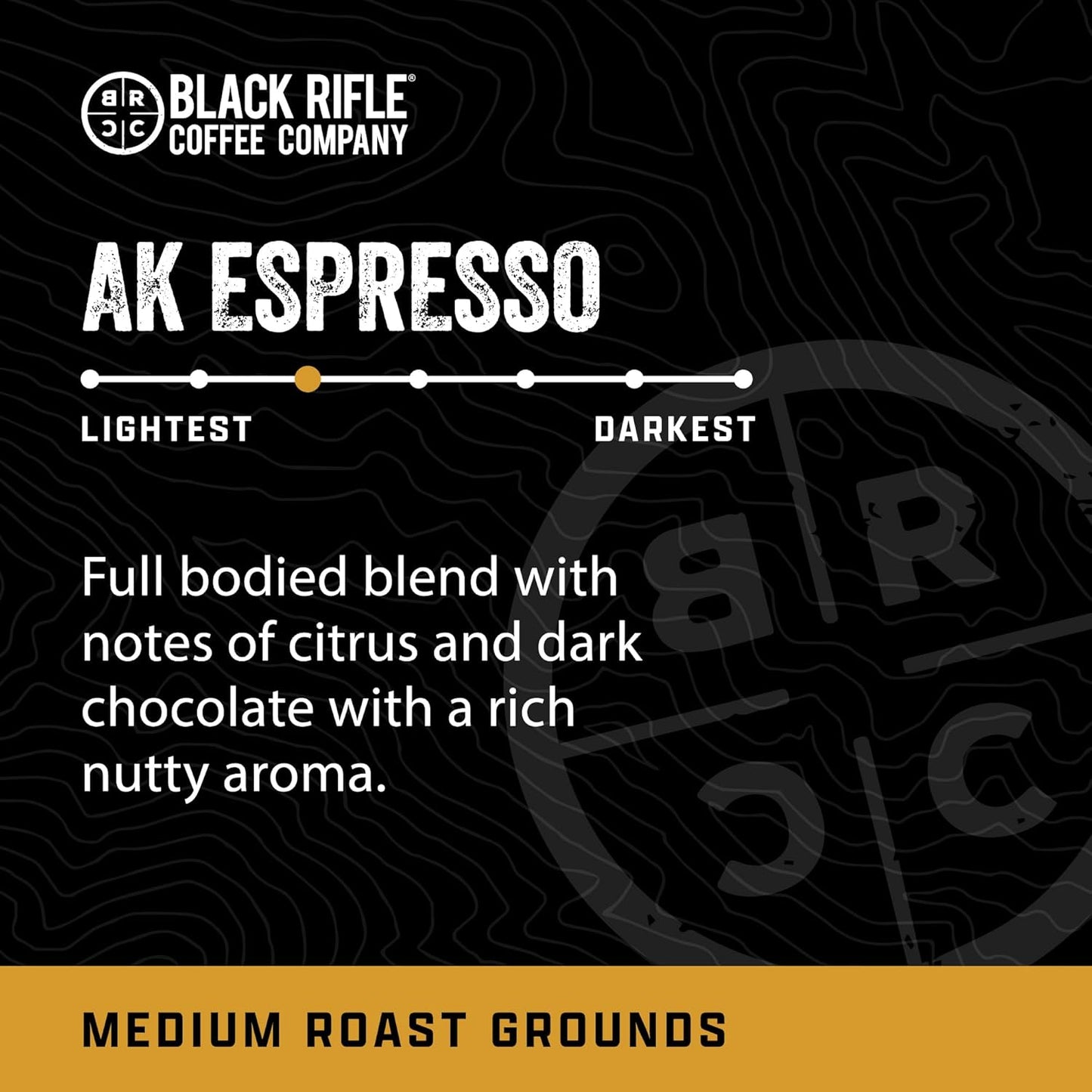 Black Rifle Coffee Company Ground Coffee Medium Roast - Roasted Blend Made from Pure Arabica Beans - Colombian & Brazilian Beans - Veteran Founded & American Made (AK Espresso, 12oz Bag)