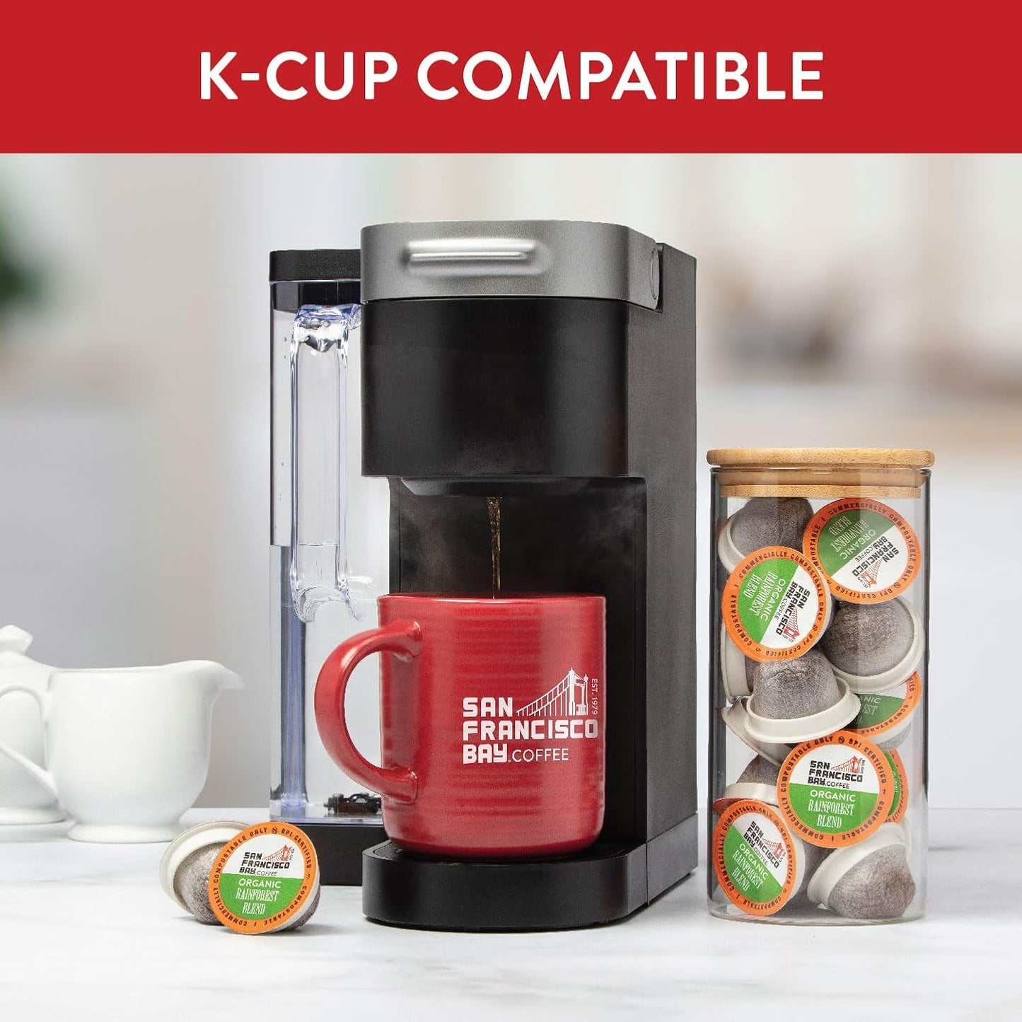 San Francisco Bay Compostable Coffee Pods - Organic Rainforest Blend (12 Ct) K Cup Compatible including Keurig 2.0, Medium Dark Roast